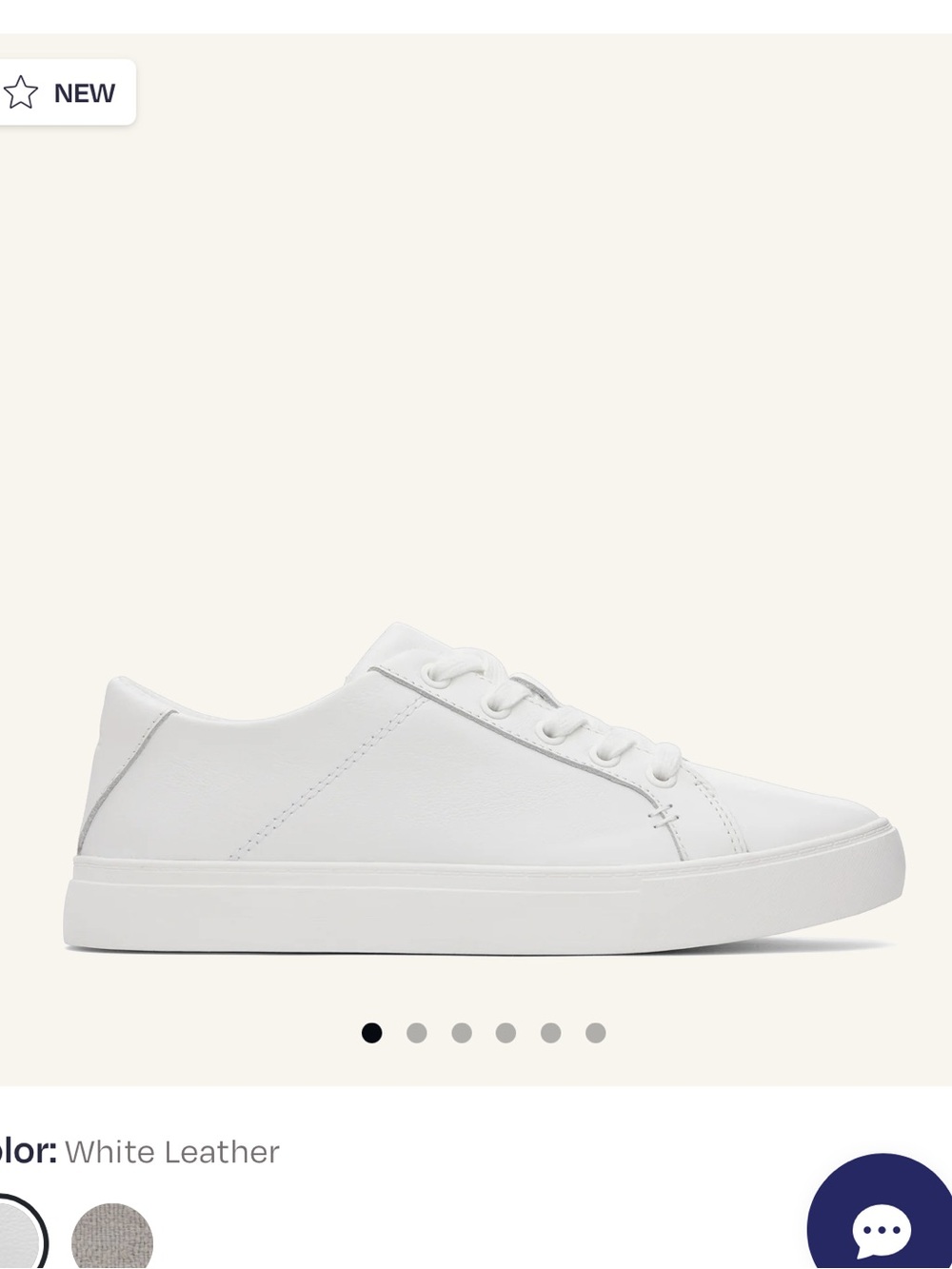 TOMS Kameron White Leather Lace-Up Sneakers | Women’s Size 8 | Worn Once